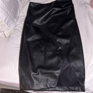 Abercrombie & Fitch - Midi black leather skirt ($65)